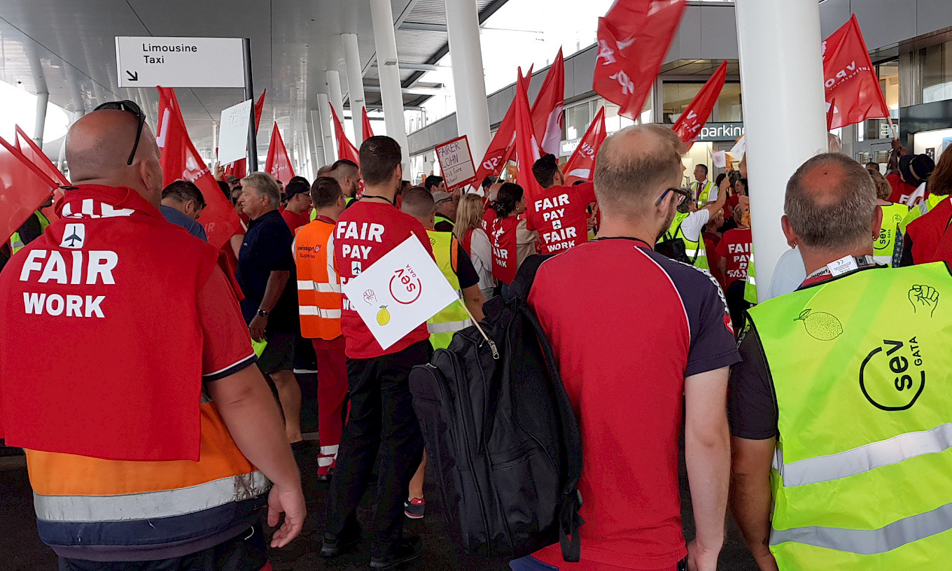Erfolgreiche Protestaktion am 23. Juli 2022 am Flughafen Zürich